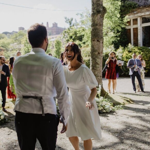 50s Style White A-Line Dress - Picture 3 of 3